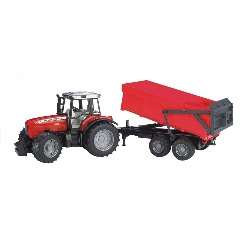 Tracteur Massey Ferguson 7480 avec remorque basculante