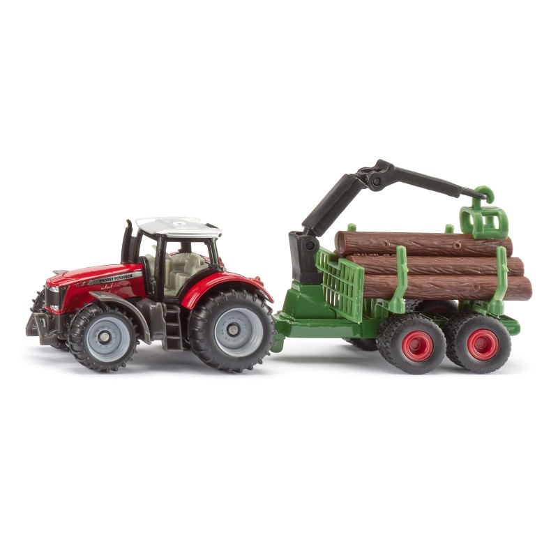 Massey Ferguson avec remorque forestière