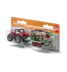 Massey Ferguson avec remorque forestière