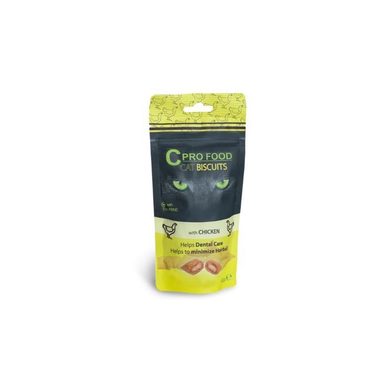 Biscuits au poulet pour chats adultes 60gr CPRO FOOD