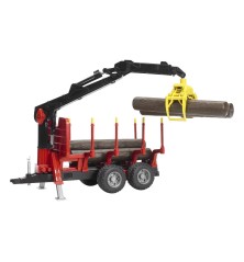 Remorque forestière avec bras de chargement