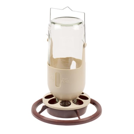 Lampe Mineur Bouteille de Verre Brun/beige 1L