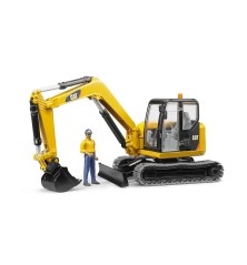 Mini pelleteuse CATERPILLAR avec personnage