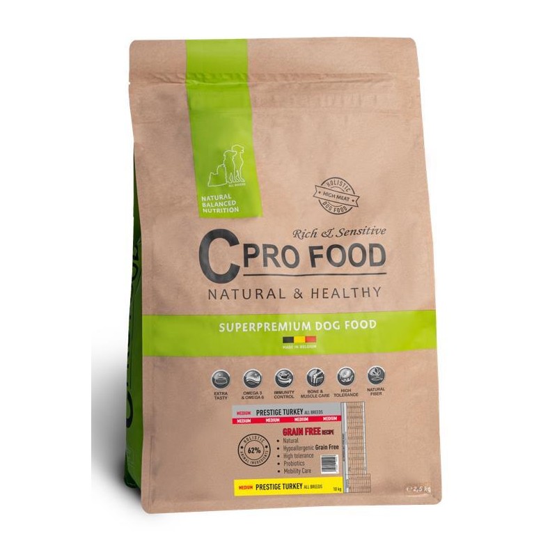 Medium Prestige Turkey All Breeds Grain Free Dog 2,5kg CPRO FOOD