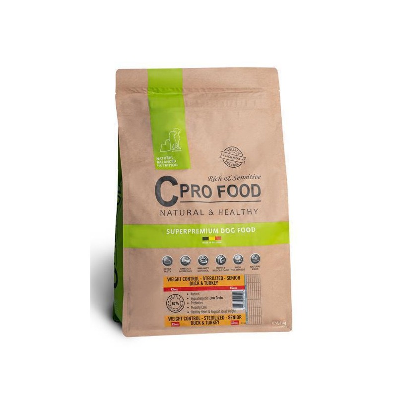 Adult All Breeds Weight Control Duck & Turkey XSmall Dog 2,5kg CPRO FOOD