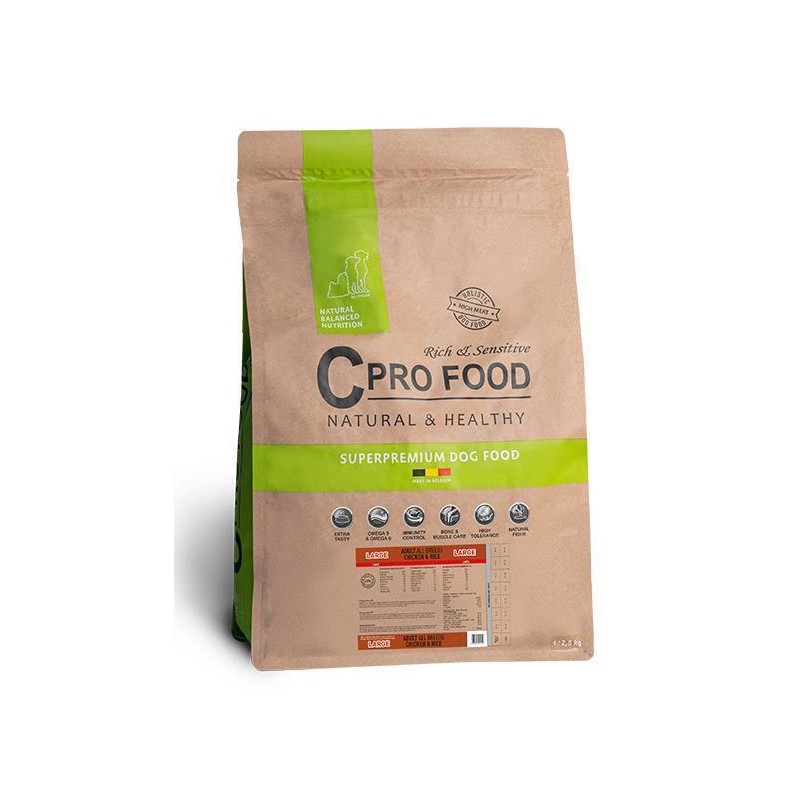 Large Adult All Breeds Chicken & Rice Dog 2,5kg CPRO FOOD