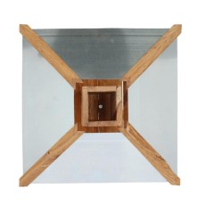 Mangeoire carrée en chêne avec silo