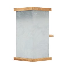 Mangeoire rectangulaire en chêne avec toit en acier