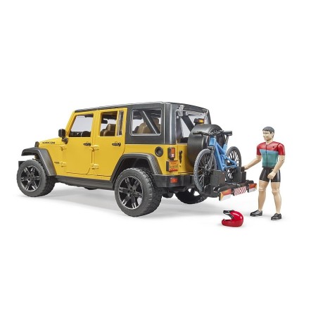 Jeep Wrangler Unlimited Rubicon avec VTT et cycliste