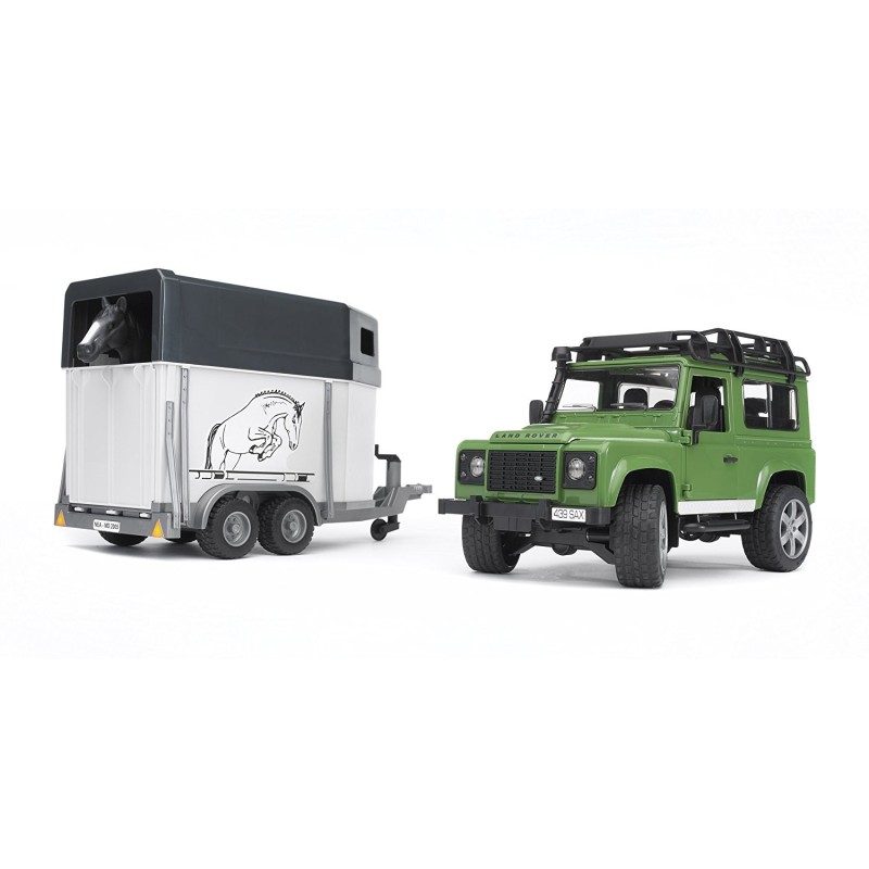 Land Rover Defender, remorque à chevaux + 1 cheval