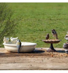 Bain d'oiseau en céramique ovale