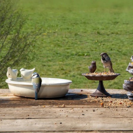 Bain d'oiseau en céramique ovale