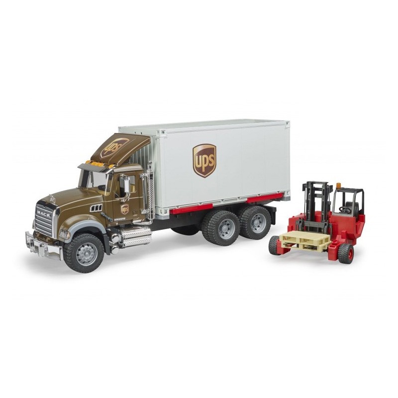 Camion Mack Granite UPS avec chariot élévateur
