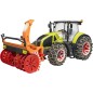 Tracteur Claas Axion 950 avec chaines à neige et fraise à neige
