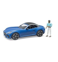 Roadster bleu métallisé avec chauffeur