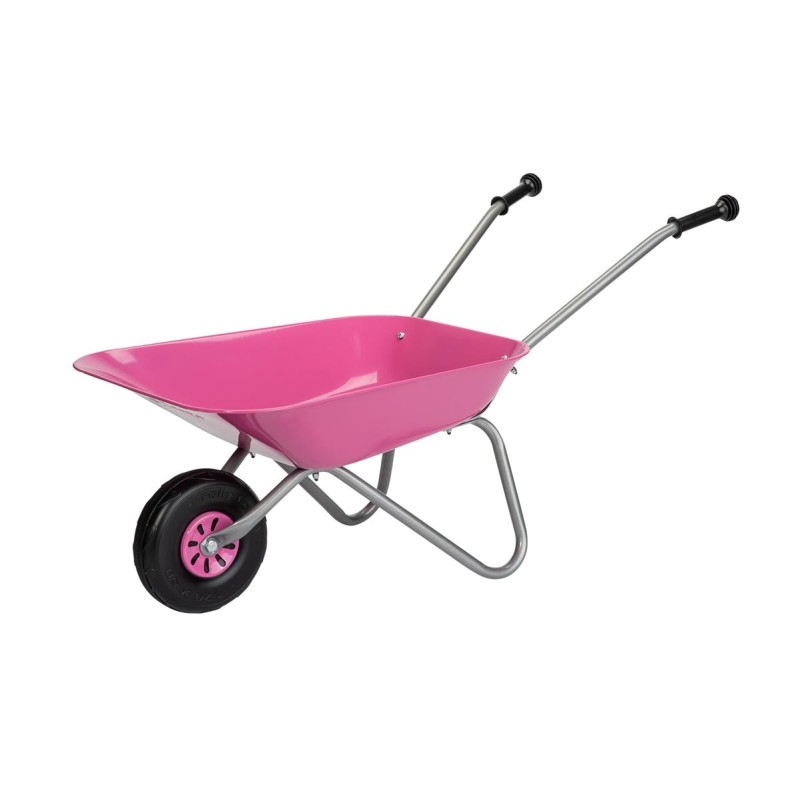 Brouette en métal rose