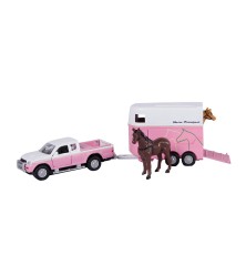 Mitsubishi L 200 avec remorque à chevaux