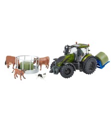 Pack Tracteur Valtra vert métallique avec accessoires
