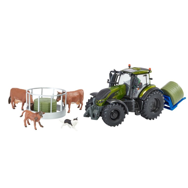 Pack Tracteur Valtra vert métallique avec accessoires