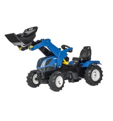 Tracteur New Holland avec pneus souples et chargeur